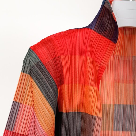 Pleats Please Issey Miyake Archival Multicolour Gradient Squares Jacket, Size XL - Picture 4 of 9